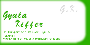gyula kiffer business card